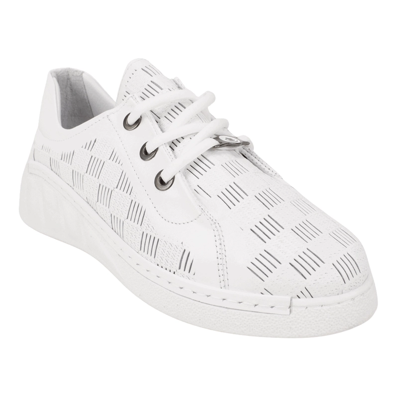 ZAPATILLA EXS CUADRILLE CUERO BLANCA - 3
