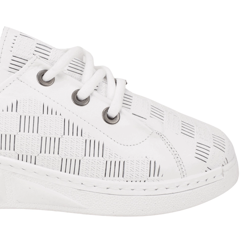ZAPATILLA EXS CUADRILLE CUERO BLANCA - 5