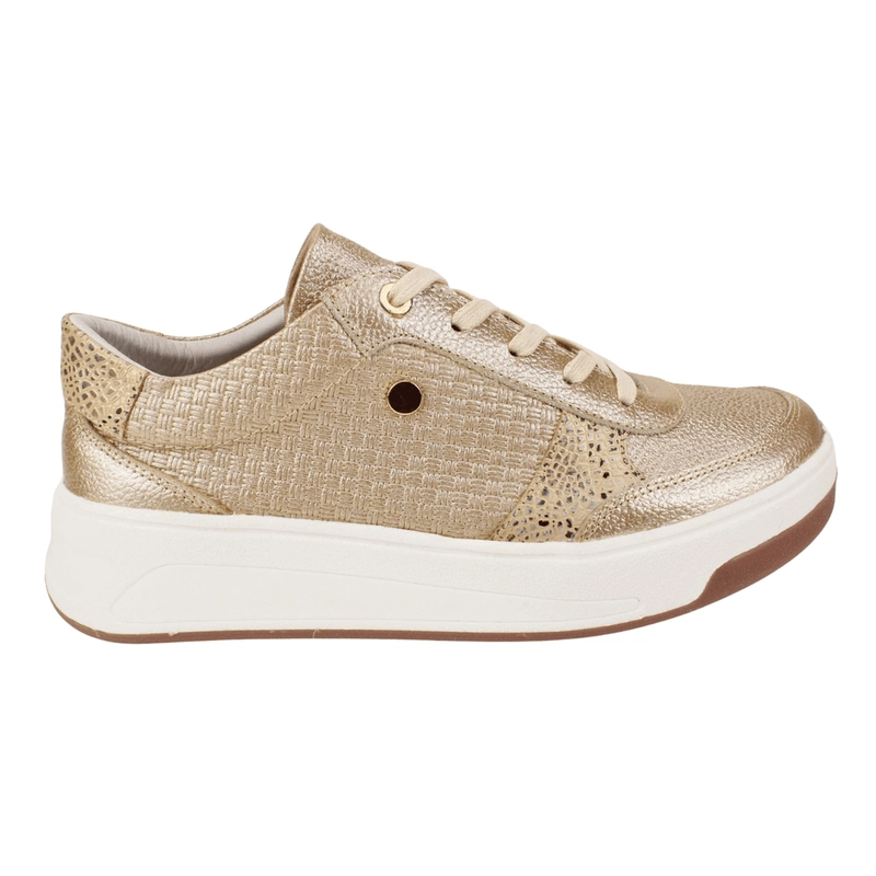 ZAPATILLA EXS URBANA CUERO DORADA - 1