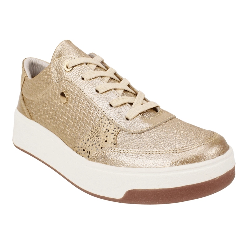 ZAPATILLA EXS URBANA CUERO DORADA - 3