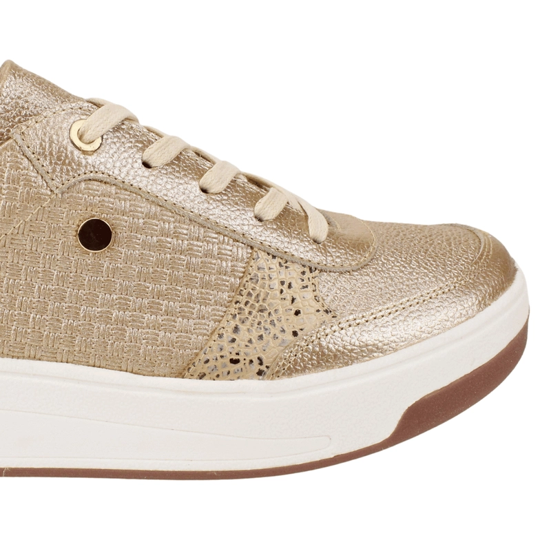 ZAPATILLA EXS URBANA CUERO DORADA - 5