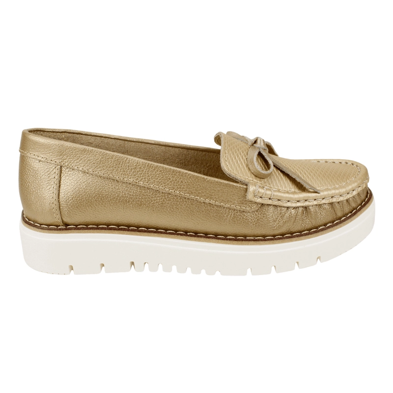 MOCASIN EXS CLASICA CONFORT CUERO DORADO - 1