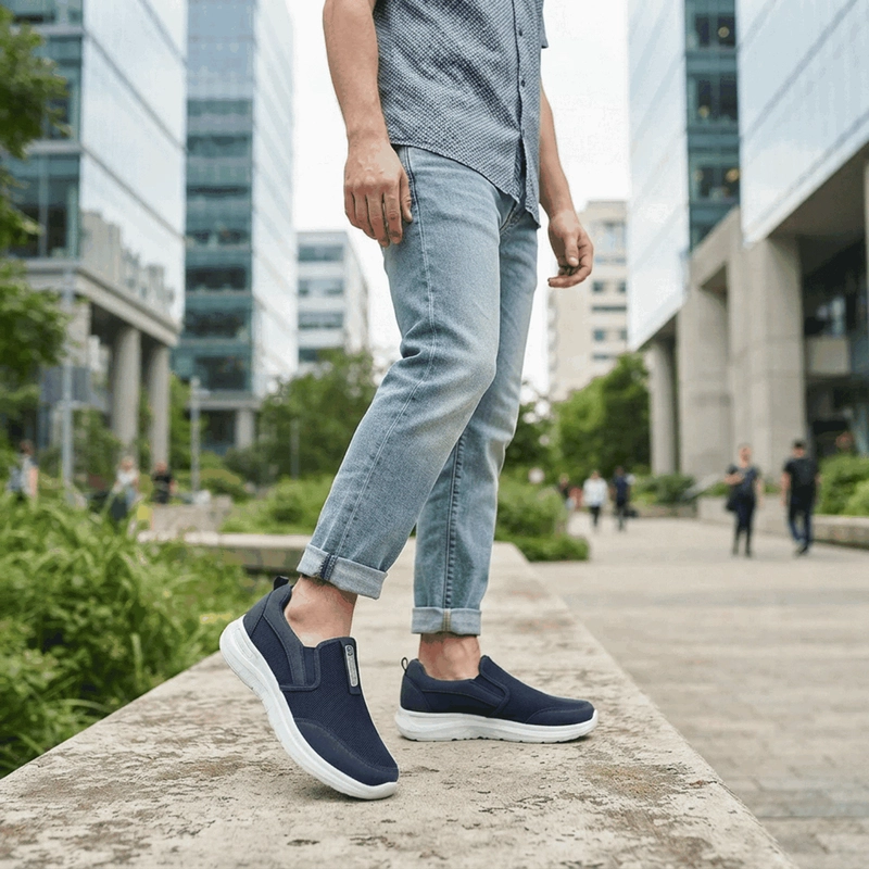ZAPATILLA NEW WALK MESH CONFORT SLIP ON AZUL - 2