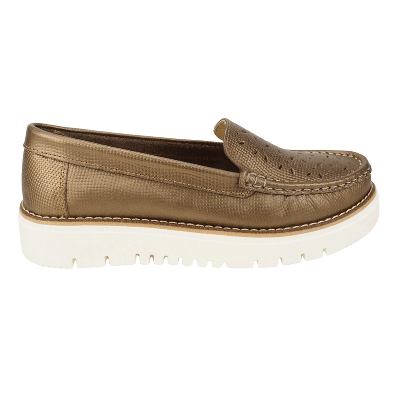 MOCASIN EXS TROQUELADO CONFORT CUERO BRONCE - 1