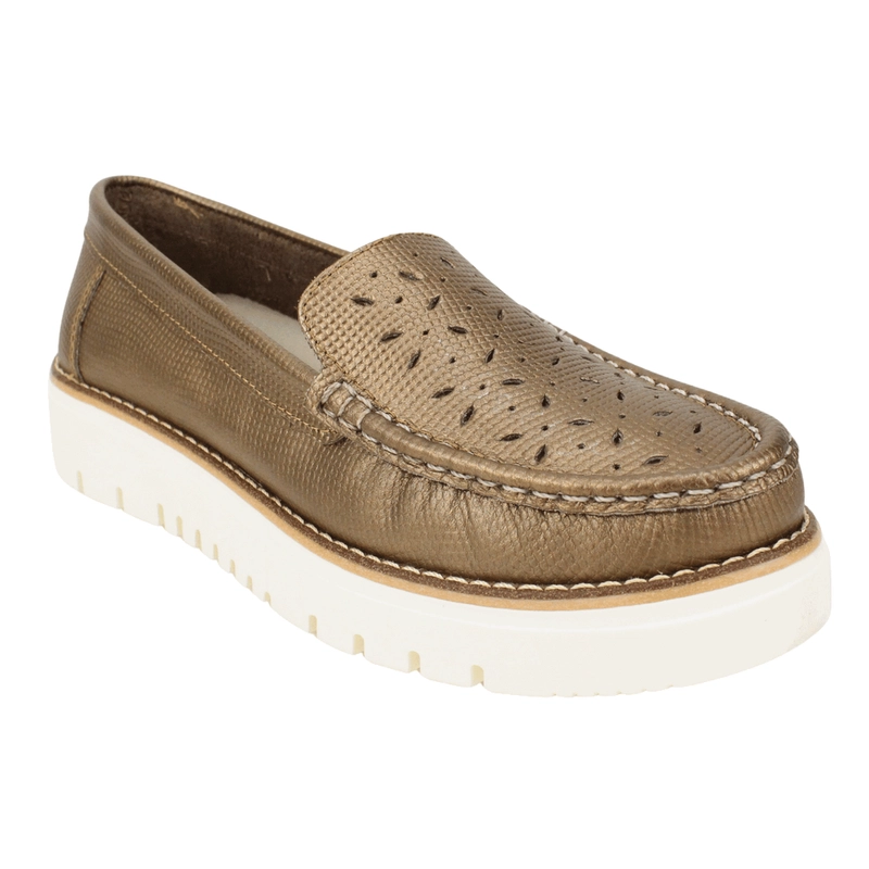 MOCASIN EXS TROQUELADO CONFORT CUERO BRONCE - 3