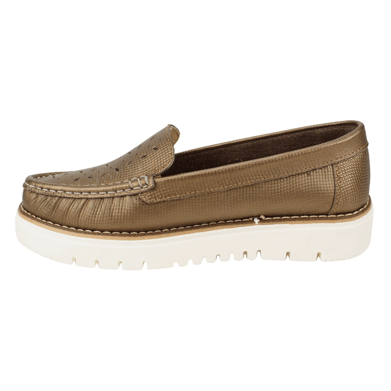 MOCASIN EXS TROQUELADO CONFORT CUERO BRONCE - 4