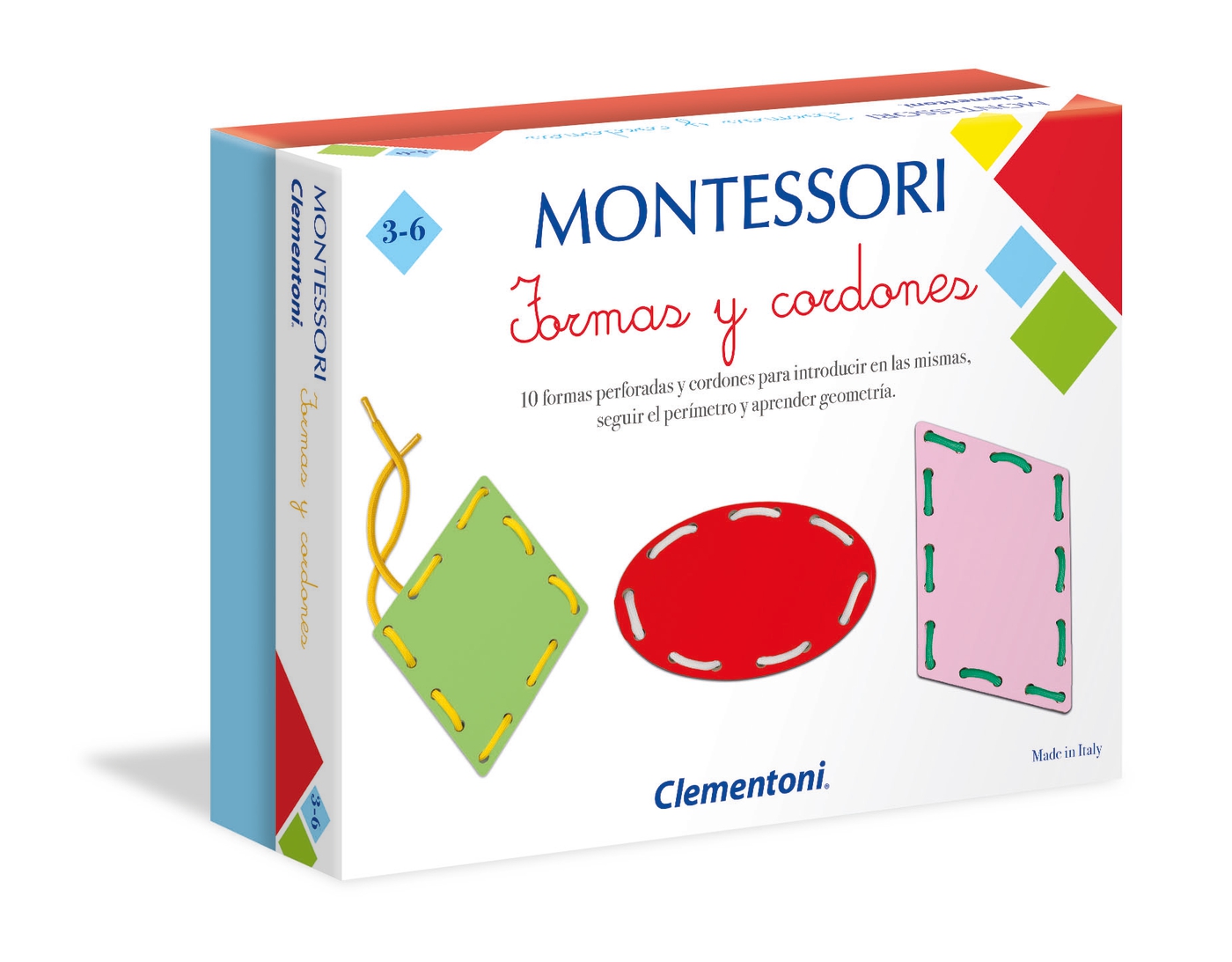 JUEGO EDUCATIVO CLEMENTONI MONTESSORI FORMAS Y CORDONES - 1