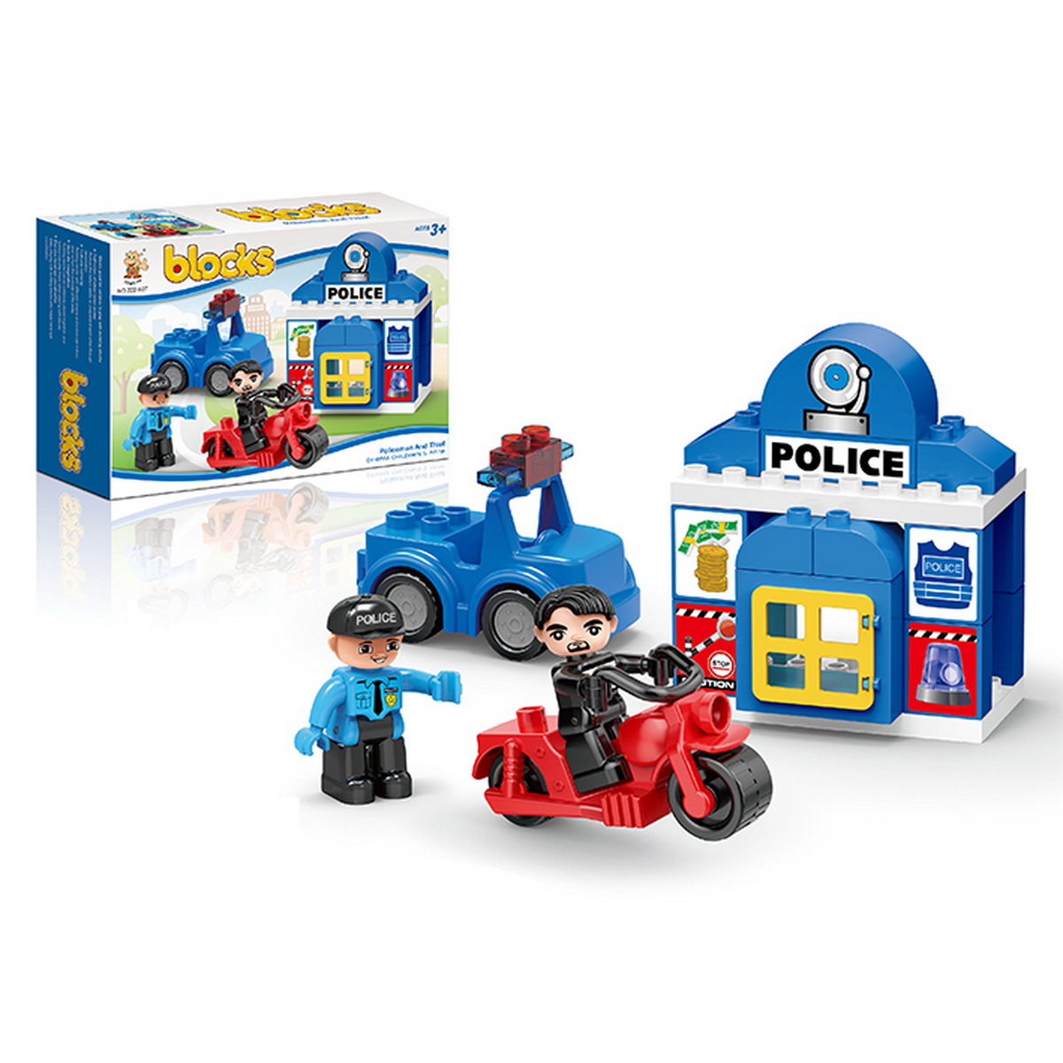 JUEGOS DE BLOQUES EVERKIDS AZUL (POLICIA) - 1