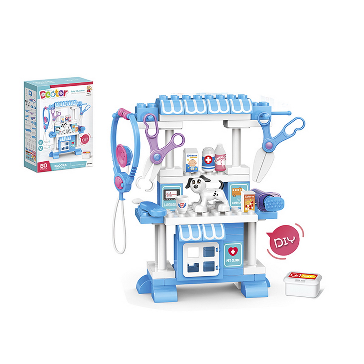 JUEGOS DE BLOQUES EVERKIDS CELESTE (VETERINARIA) - 1
