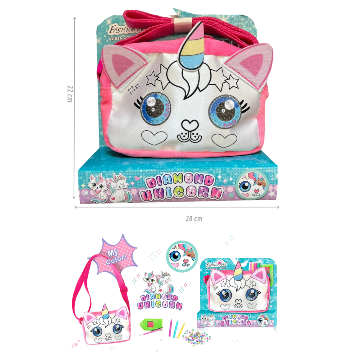 PACK EVERKIDS NIÑA MANICURE + BOLSO UNICORNIO + LIBRO STICKERS UNICORNIO - 2