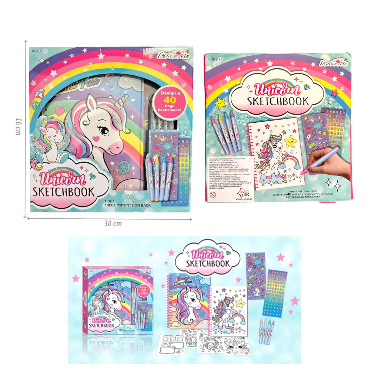 PACK EVERKIDS NIÑA MANICURE + BOLSO UNICORNIO + LIBRO STICKERS UNICORNIO - 3