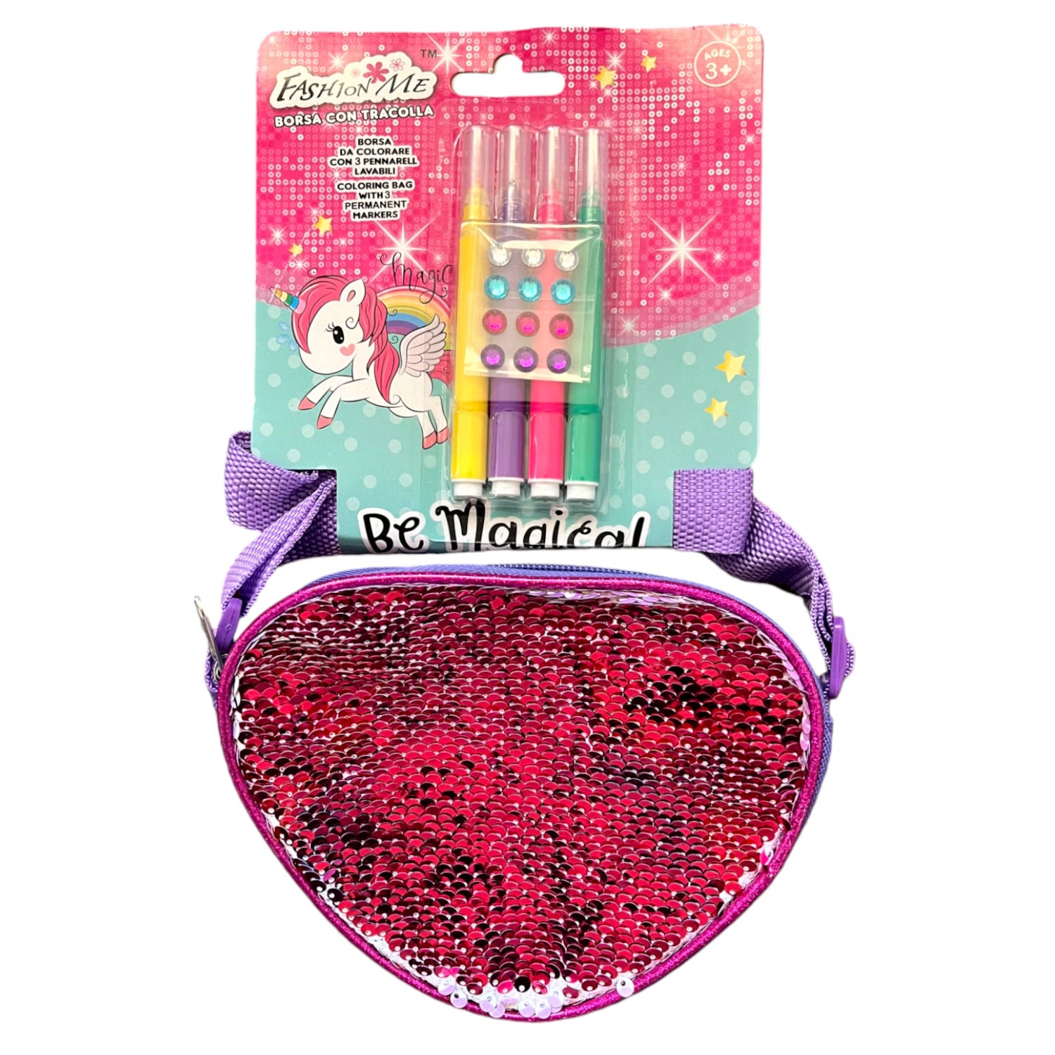 BOLSO NIÑA PARA COLOREAR CORAZON - 2