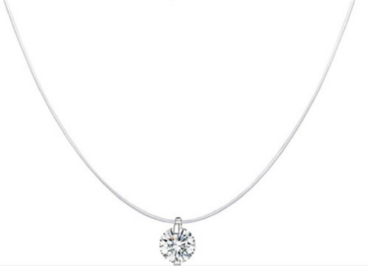 COLGANTE COLLAR PUNTO LUZ PLATA GARGANTILLA TRANSPARENTE - 1