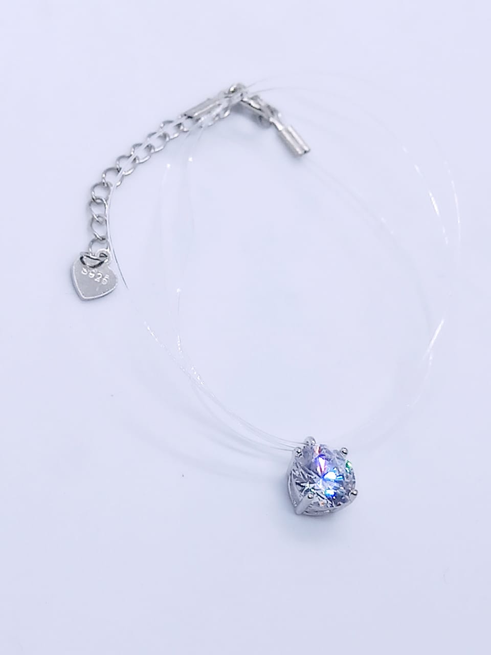 COLGANTE COLLAR PUNTO LUZ PLATA GARGANTILLA TRANSPARENTE - 3