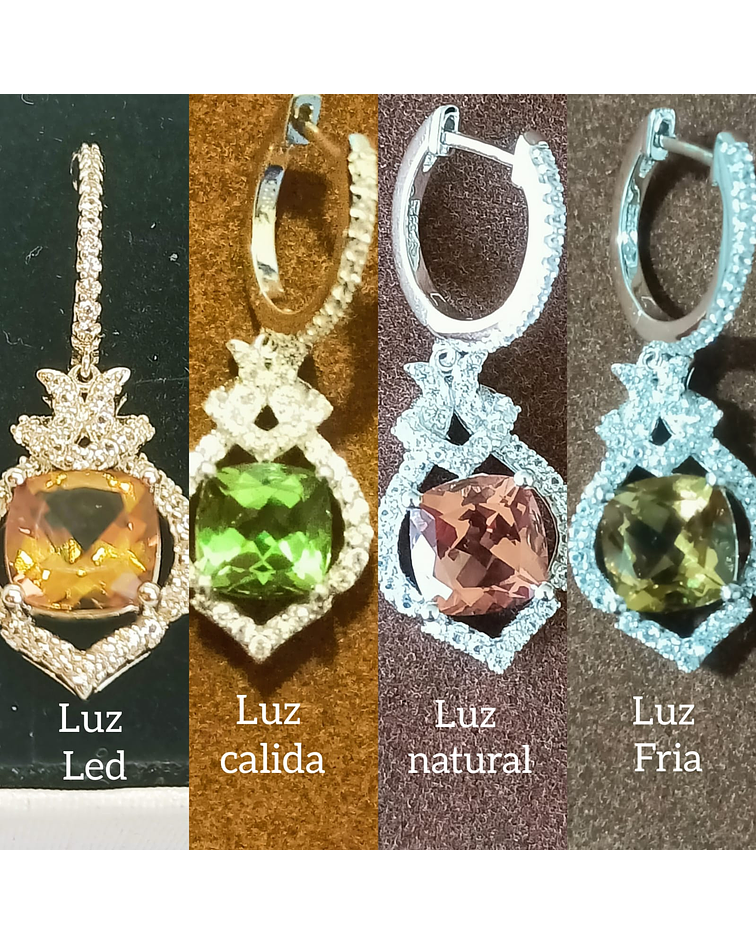 AROS LARGOS DE PLATA GEMA DIASPORA ZULTANITA CAMBIA DE COLOR - 3