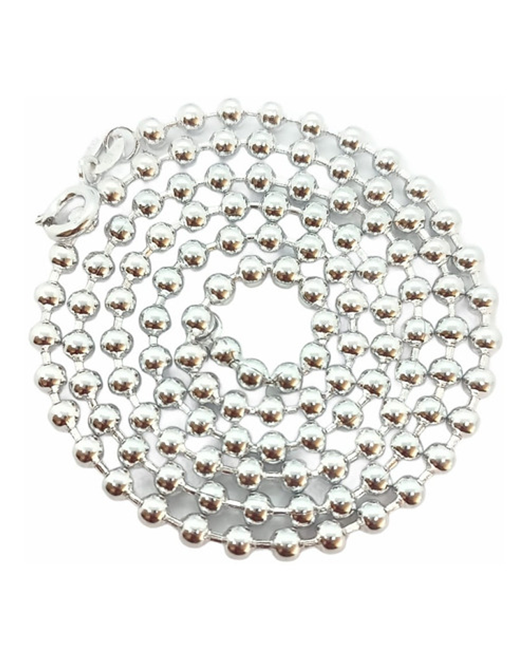 COLGANTE CADENA LARGA ESFERAS PELOTAS PLATA 925 COLLAR MINIMALISTA - 1