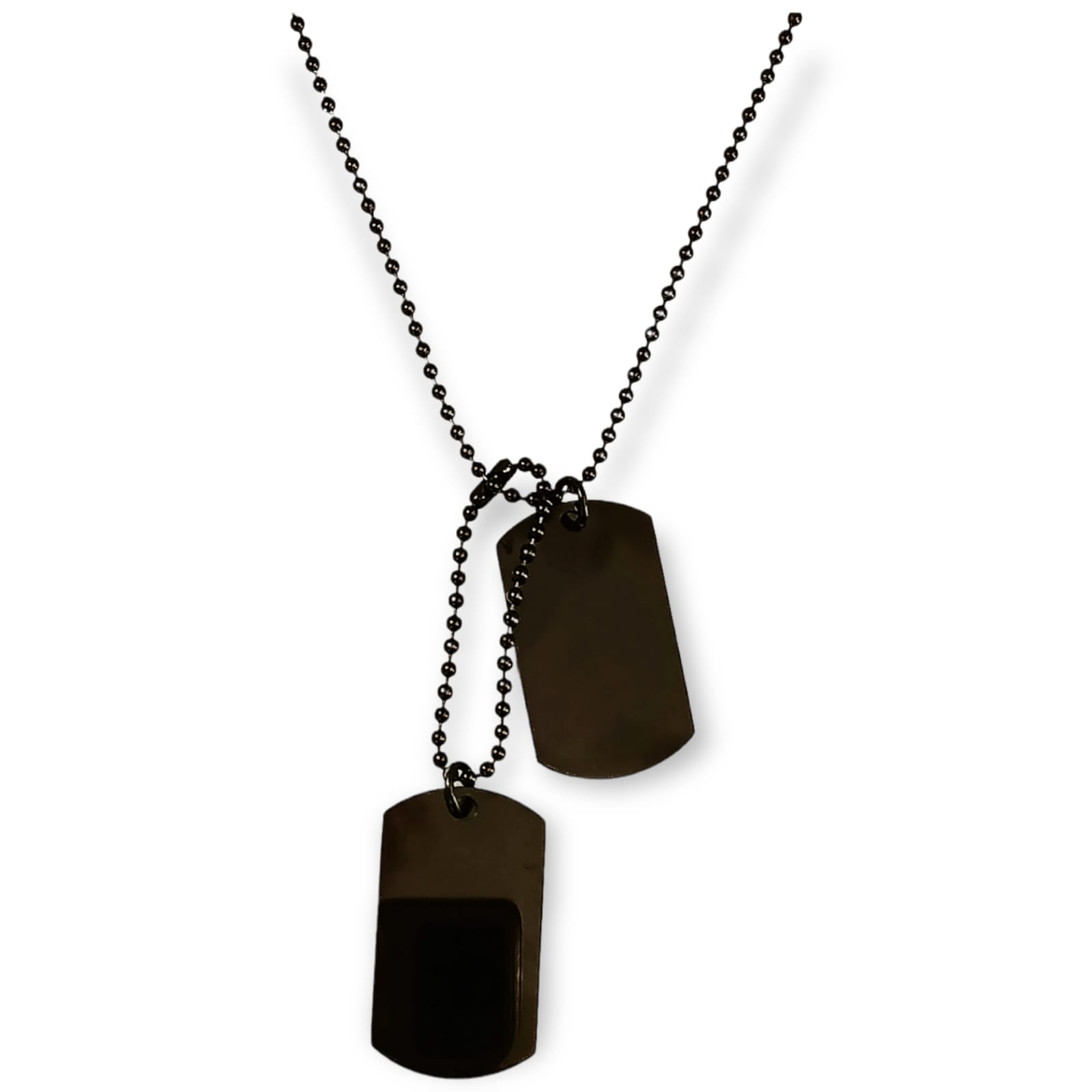 COLGANTE DOBLE ETIQUETA ESTILO MILITAR CUPIMATCH UNISEX EN COLOR NEGRO - 1