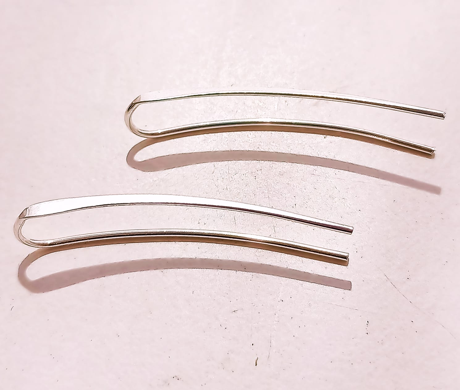 PENDIENTES PLATA CLIP GANCHO PUNK ROCK JOYA MINMALISTA AROS - 2