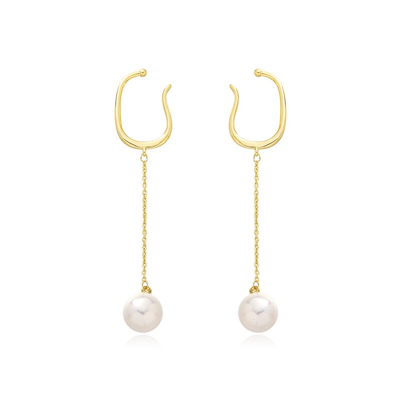 AROS PENDIENTES PERLA SIN HOYOS SIN PERFORACIONES - 1