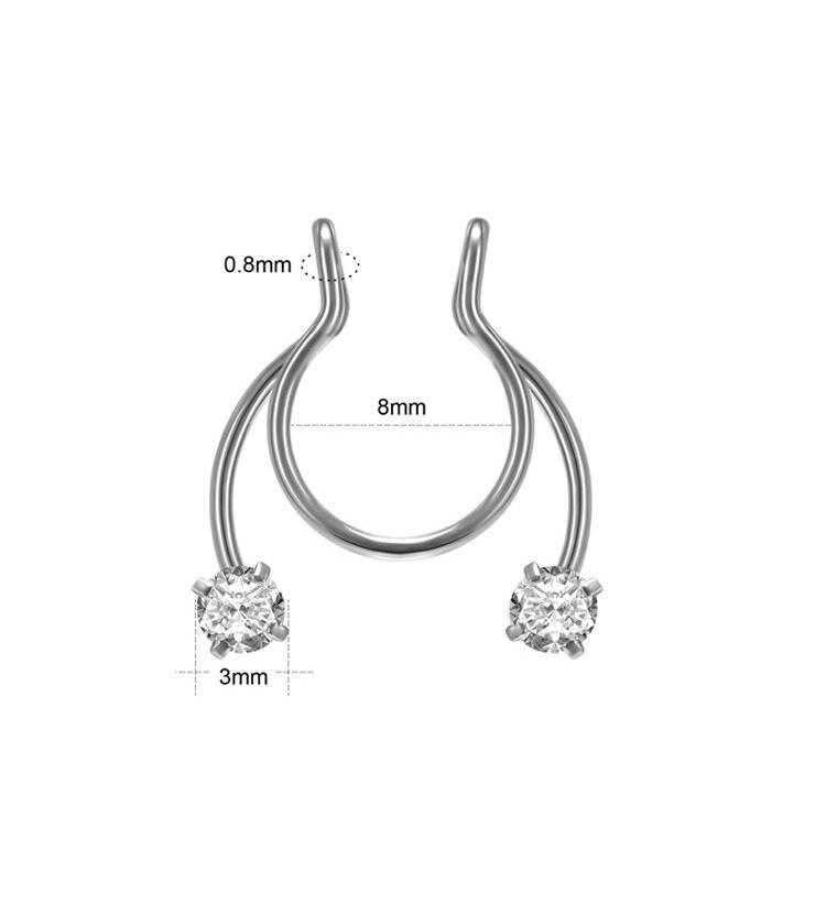 PIERCING ZIRCONIA SIN HOYOS SIN PERFORACIÓN TORNASOL SEPTUM - 4