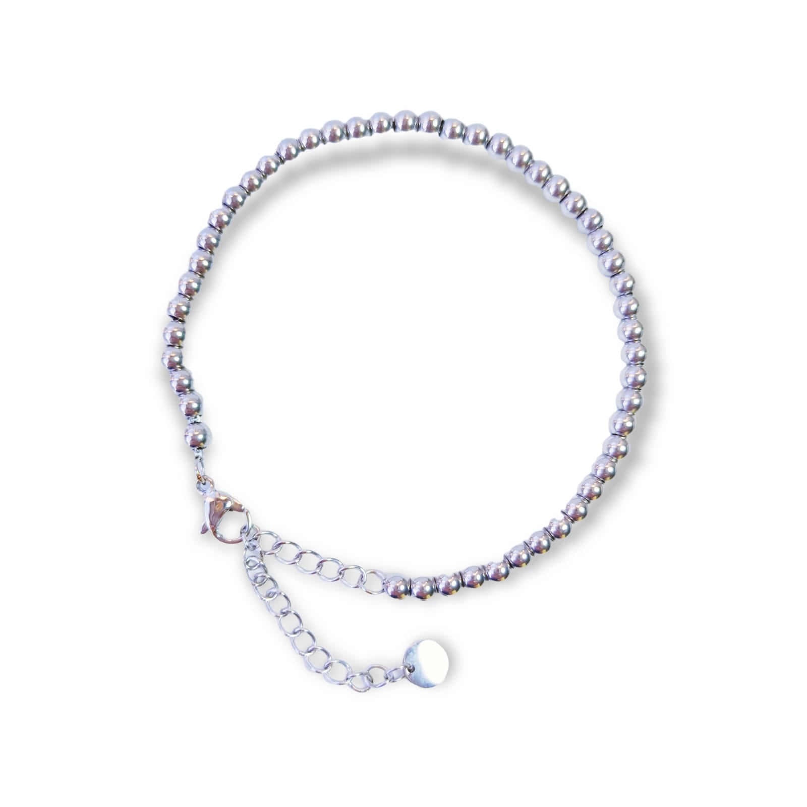 PULSERA EL BAÚL DE JUMA ESFERA 3MM BRAZALETE AJUSTABLE PLATEADA UNISEX HIPOALERGENICO ACERO - 1