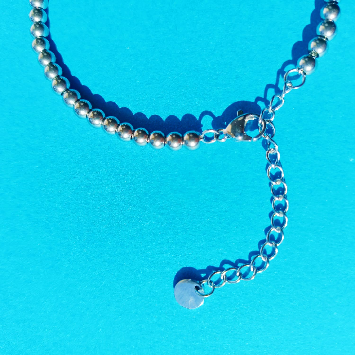 PULSERA EL BAÚL DE JUMA ESFERA 3MM BRAZALETE AJUSTABLE PLATEADA UNISEX HIPOALERGENICO ACERO - 4