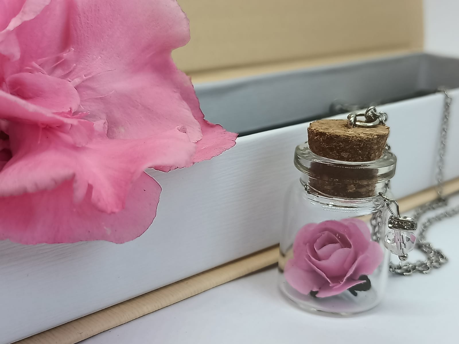 COLGANTE LARGO ROSA EN CRISTAL MODERNO CURIOSO NIÑAS ADULTOS - 2