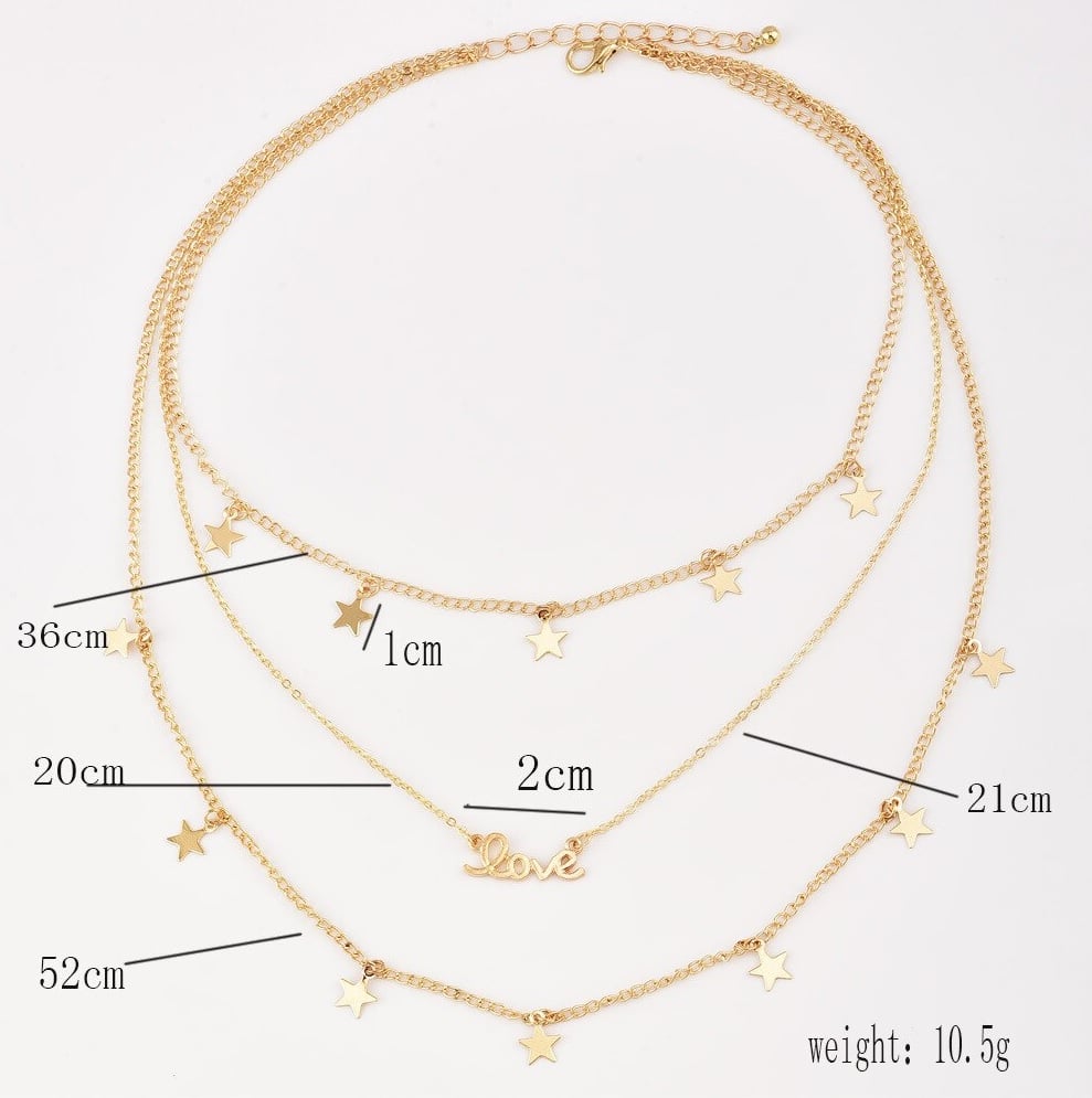 COLLAR GARGANTILLA LOVE COLLAR 3 EN 1 BAÑADA EN ORO 14KL - 4