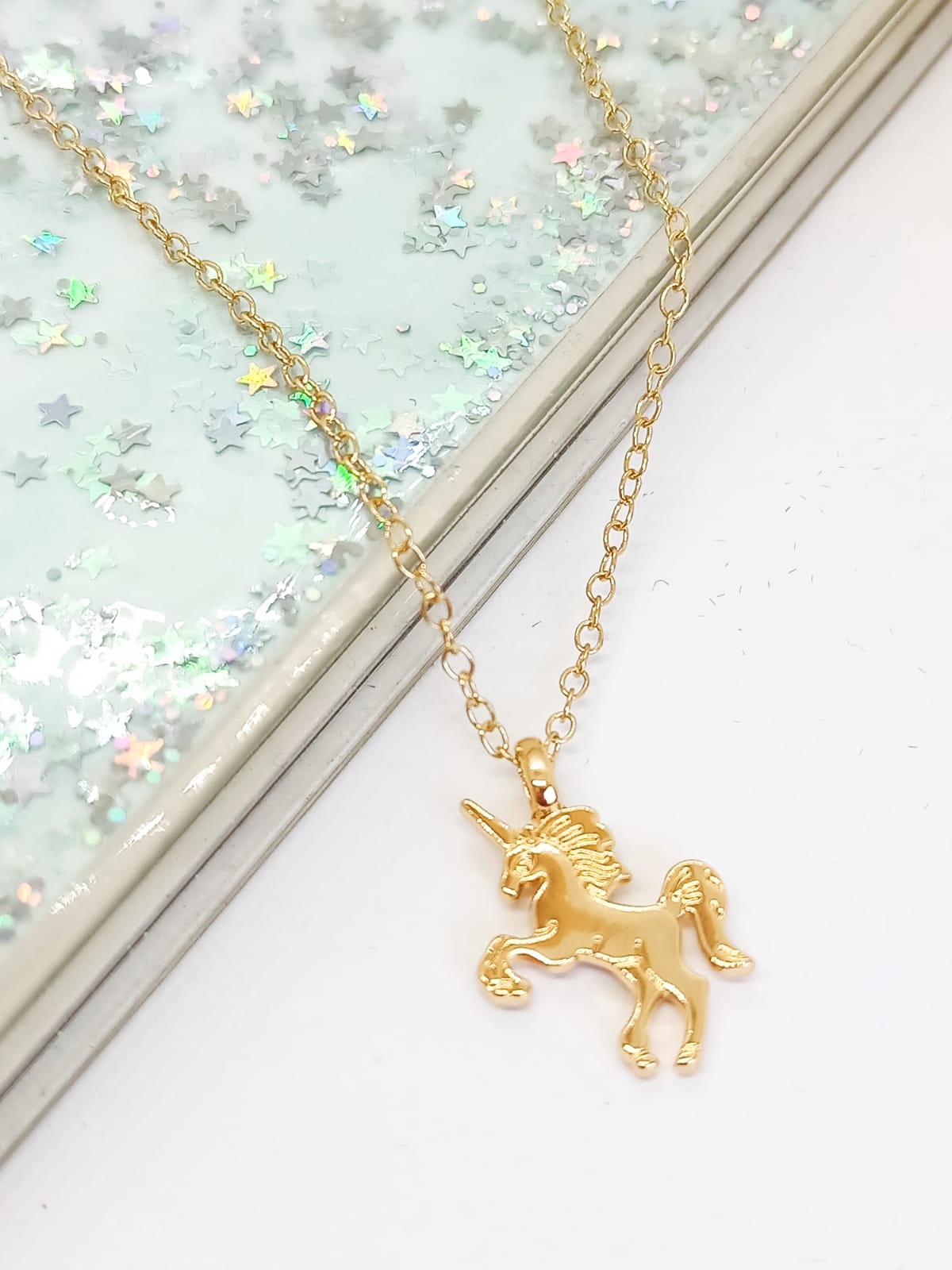 COLGANTE UNICORNIO BAÑO DE ORO NIÑAS MUJERES - 3
