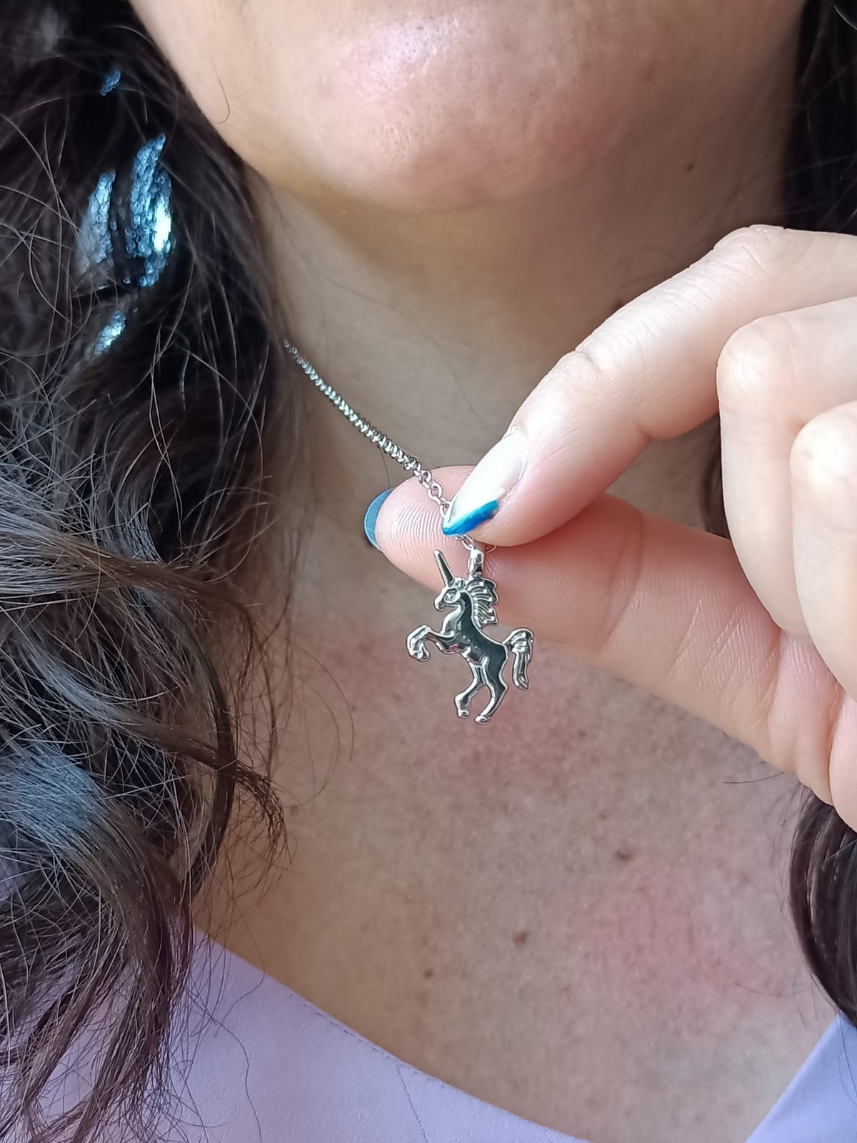 COLGANTE UNICORNIO PLATEADO NIÑAS MUJERES - 4