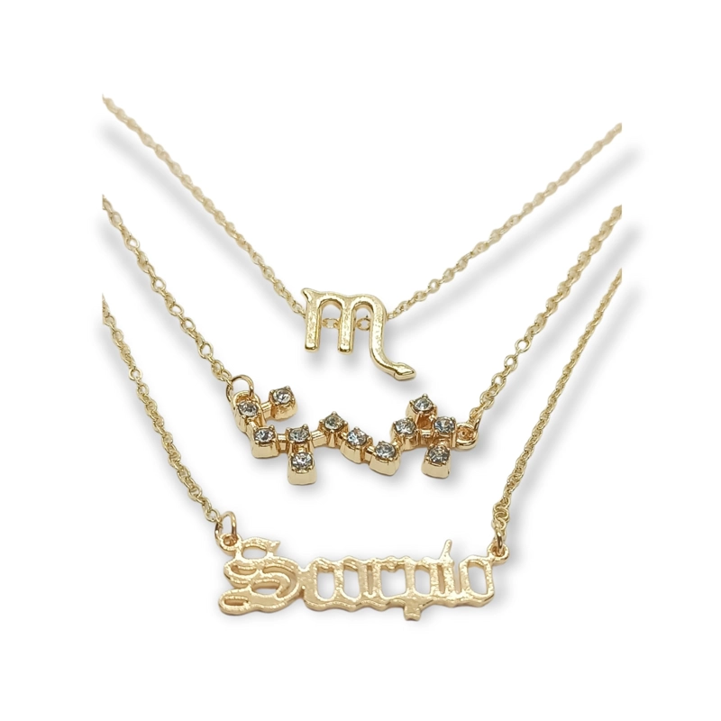 COLLAR MULTICAPA 3 EN 1 COLGANTES ZODIACO CONSTELACIONES ESCORPIO - 1