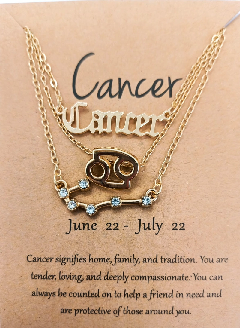 COLLAR MULTICAPA 3 EN 1 COLGANTES ZODIACO CONSTELACIONES CANCER - 3