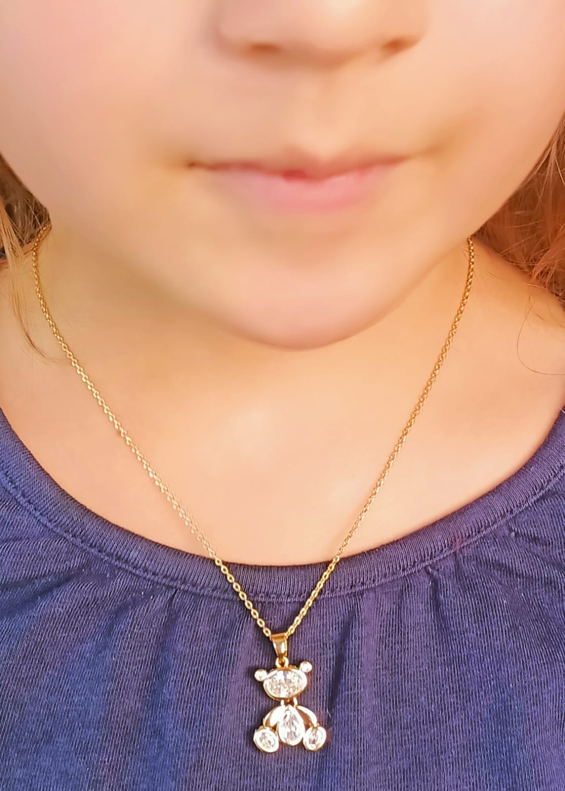 COLGANTE OSO PUNTO DE LUZ ZIRCONIO CHAPADO EN ORO 18KL - 3