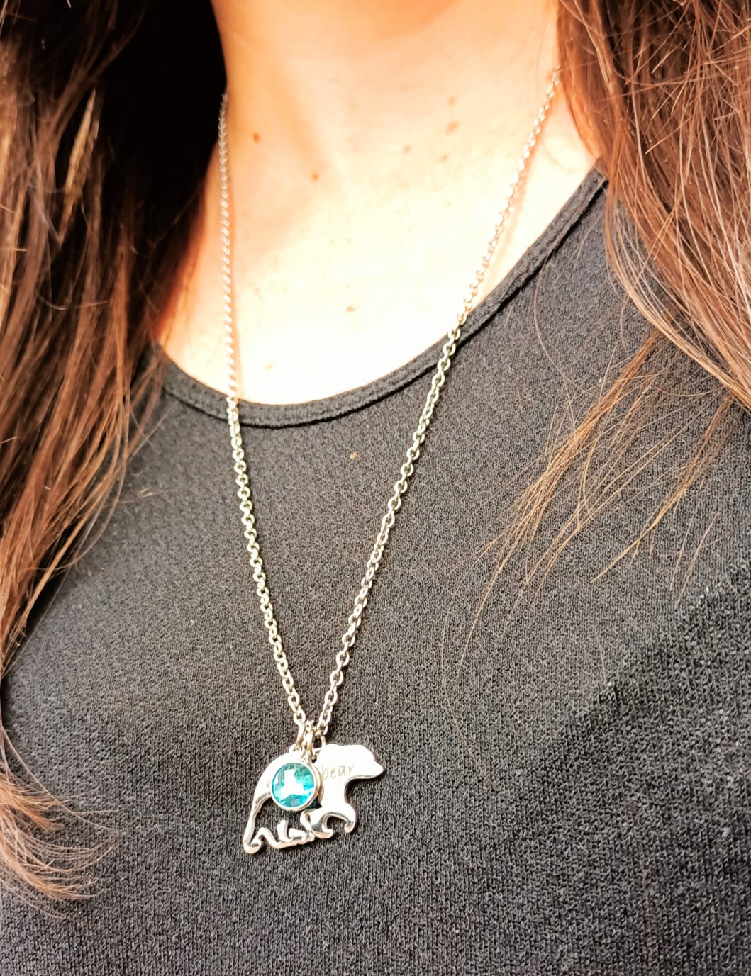 COLGANTE COLLAR LARGO MAMA BEAR AMOR DE MADRE E HIJO - 3