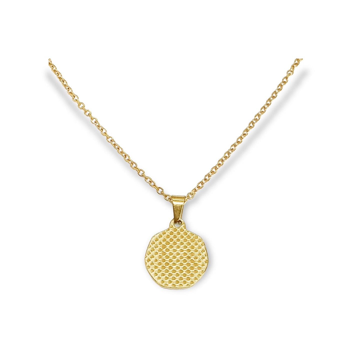 COLGANTE ANGEL GUARDIAN PENSATIVO BAÑADO EN ORO 18KL - 2