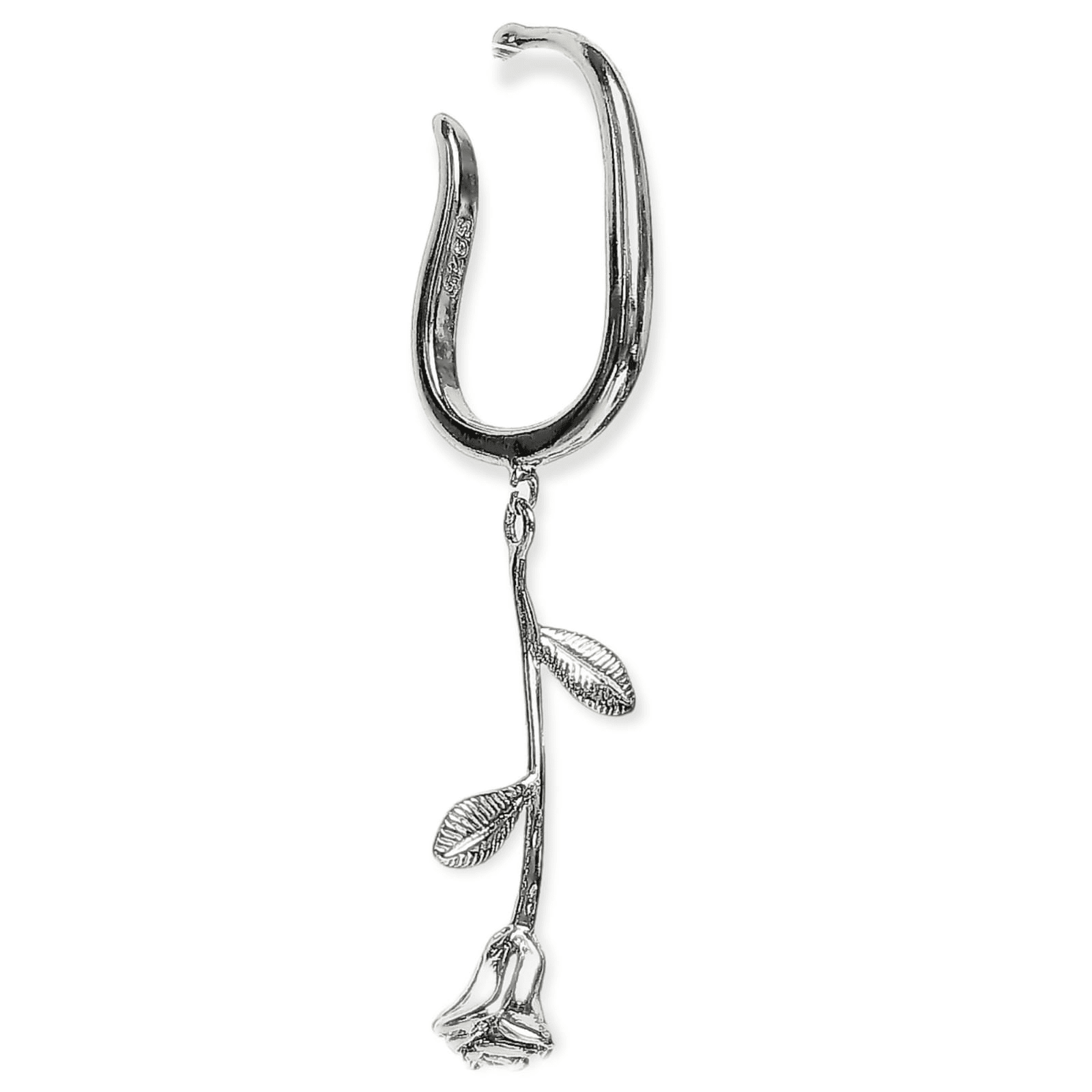 ARO PENDIENTE LARGO ROSA SIN HOYOS SIN PERFORAR EARCUFF POR UNIDAD - 1
