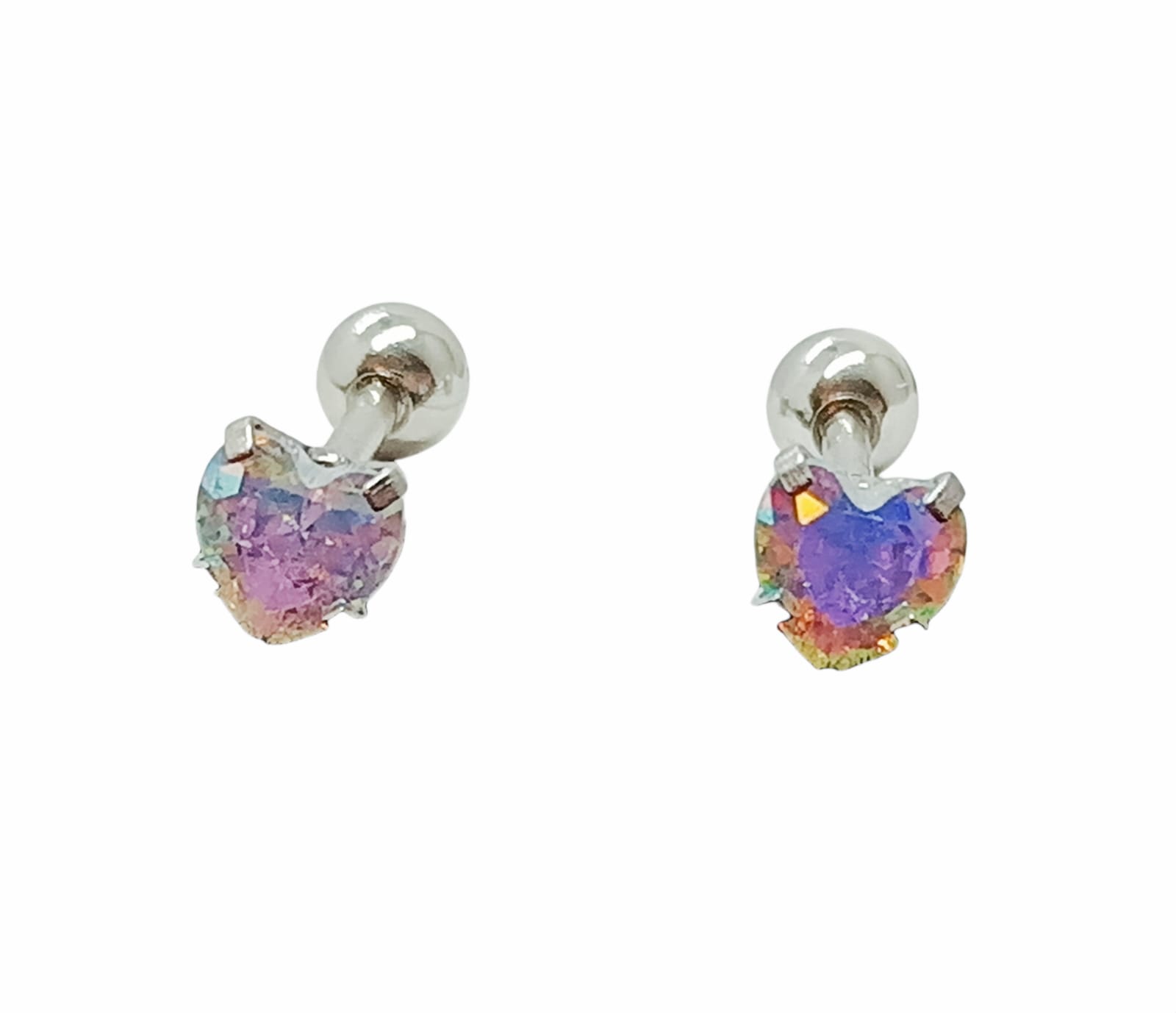 AROS EL BAÚL DE JUMA PUNTO DE LUZ ACERO INOXIDABLE TORNASOL ZIRCONIO CORAZON 5MM - 1