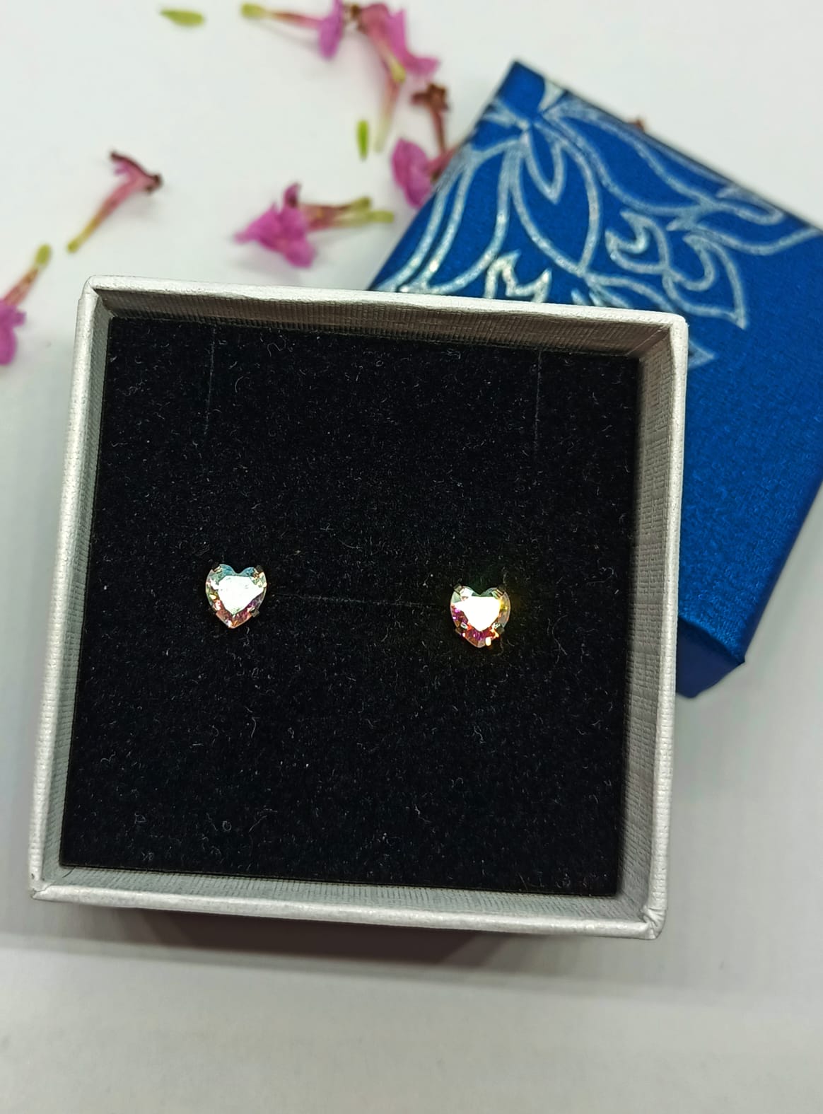 AROS EL BAÚL DE JUMA PUNTO DE LUZ ACERO INOXIDABLE TORNASOL ZIRCONIO CORAZON 5MM - 3