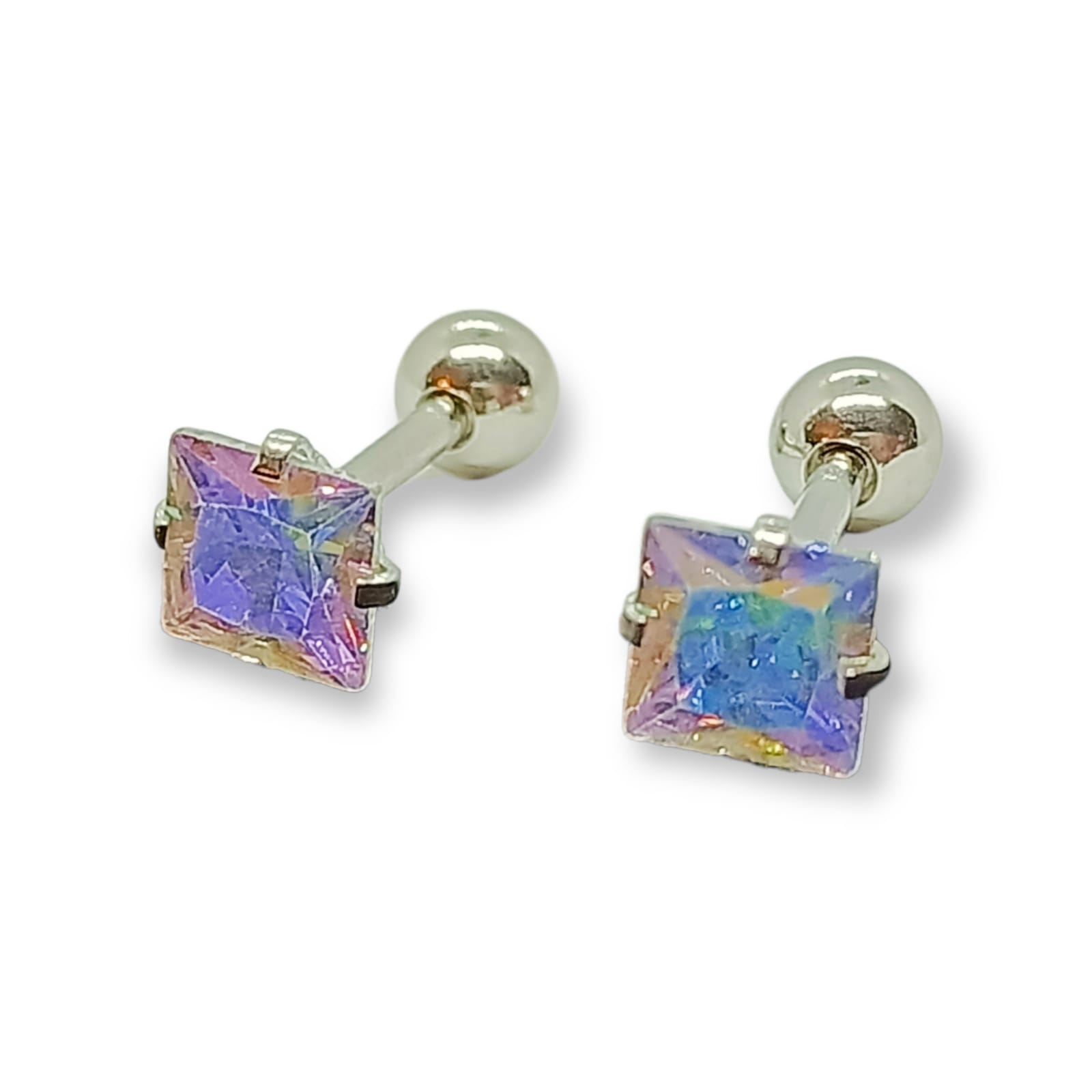 AROS PUNTO DE LUZ ACERO INOXIDABLE TORNASOL ZIRCONIO CUADRADO 5MM - 1
