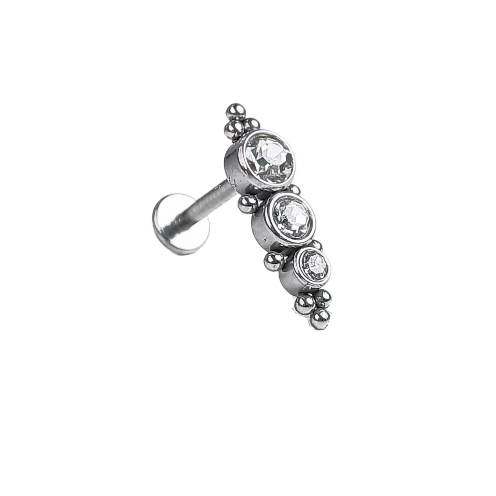 PIERCING TRAGUS CONCH LABRET MODELO CRISÁLIDA HIPOALERGÉNICO UNIDAD - 1