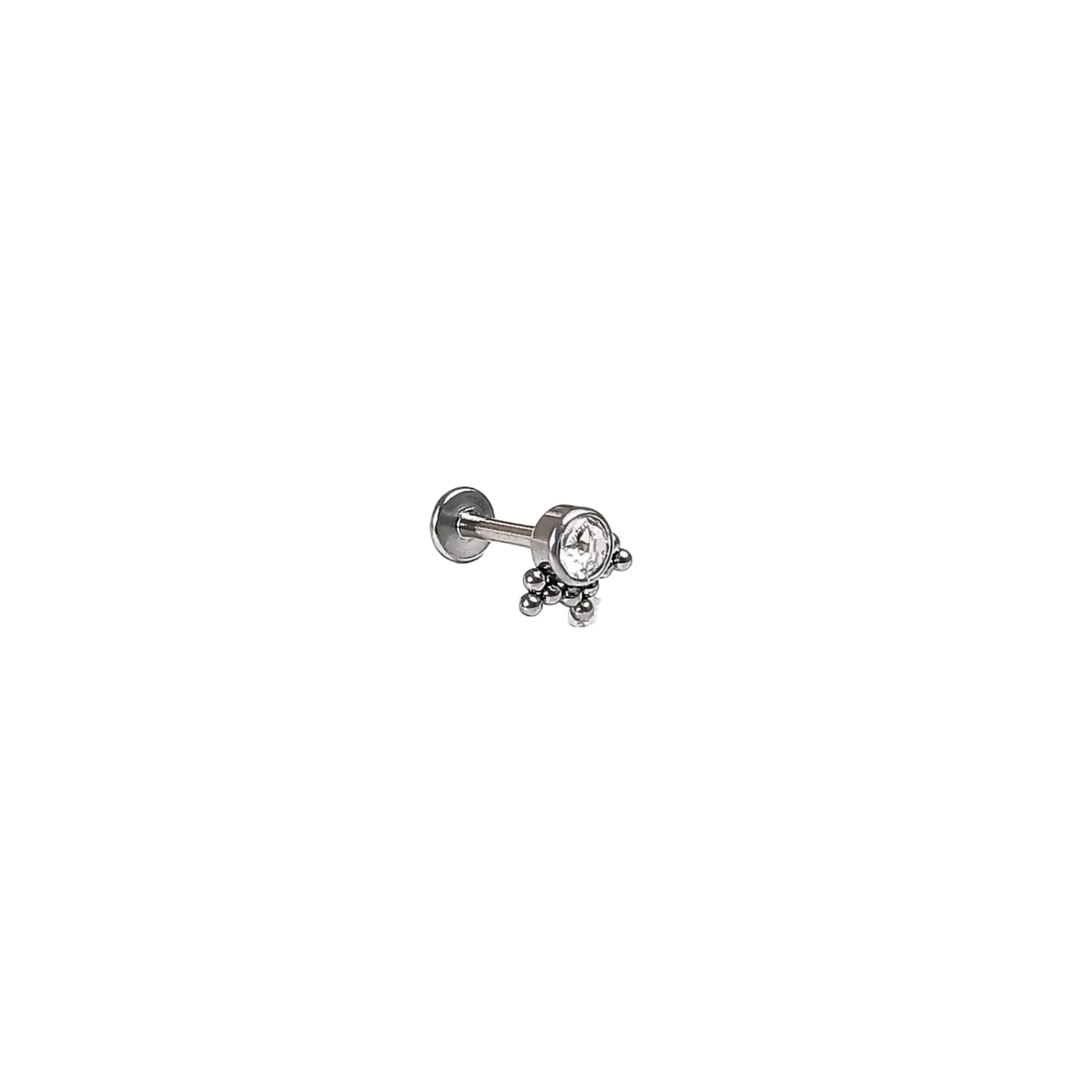 PIERCING OREJA TRAGUS CONCH LABRET MODELO CORONA HIPOALERGENICO UNIDAD - 1