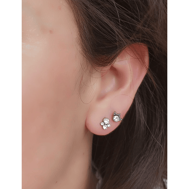 PIERCING OREJA TRAGUS CONCH LABRET MODELO CORONA HIPOALERGENICO UNIDAD - 4