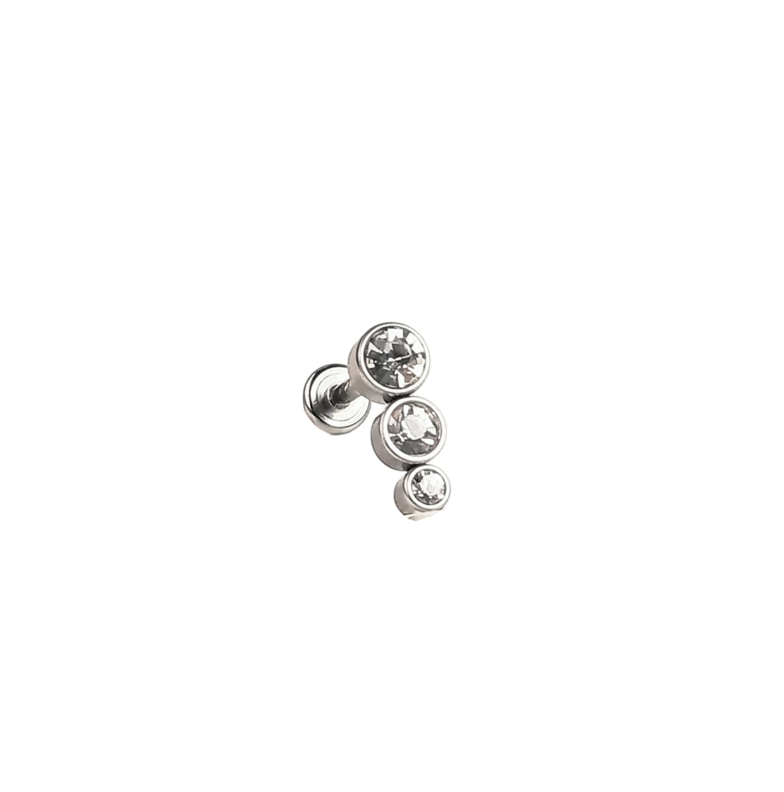 PIERCING TRAGUS CONCH LABRET MODELO TROIS HIPOALERGÉNICO HELIX UNIDAD PUNK - 1