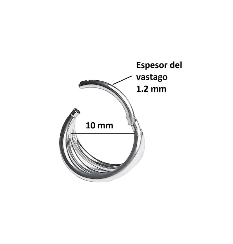 PIERCING ARO TITANIO SEPTUM DAITH LABRET TRAGUS PUNK - 7