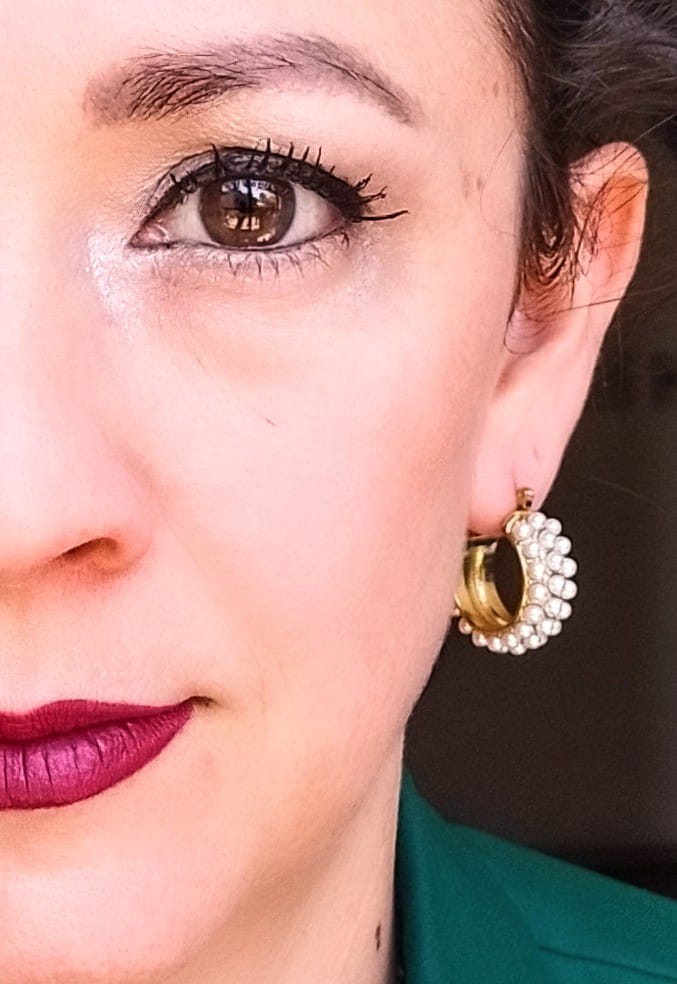 ARGOLLAS EL BAÚL DE JUMA HOOP TIPO BOTE CON PERLAS CHAPADAS EN ORO 18K - 4