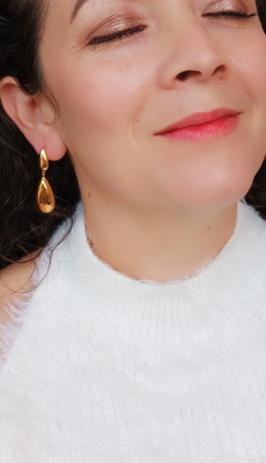 PENDIENTES EL BAÚL DE JUMA TIPO DROP GOTA LARGOS ESPEJO ELEGANTES CHAPADO EN ORO LUJO - 4