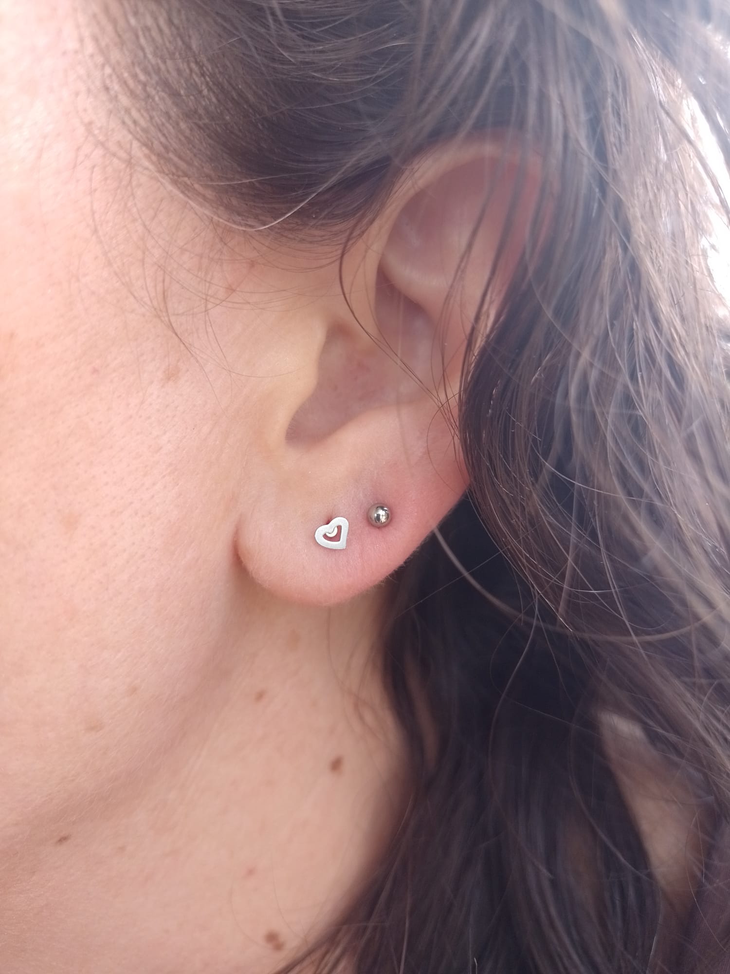 SET PIERCING TORNILLO EL BAÚL DE JUMA CORAZO ESFERA QUIRURGICO NOSTRIL LABRET PLATA - 2
