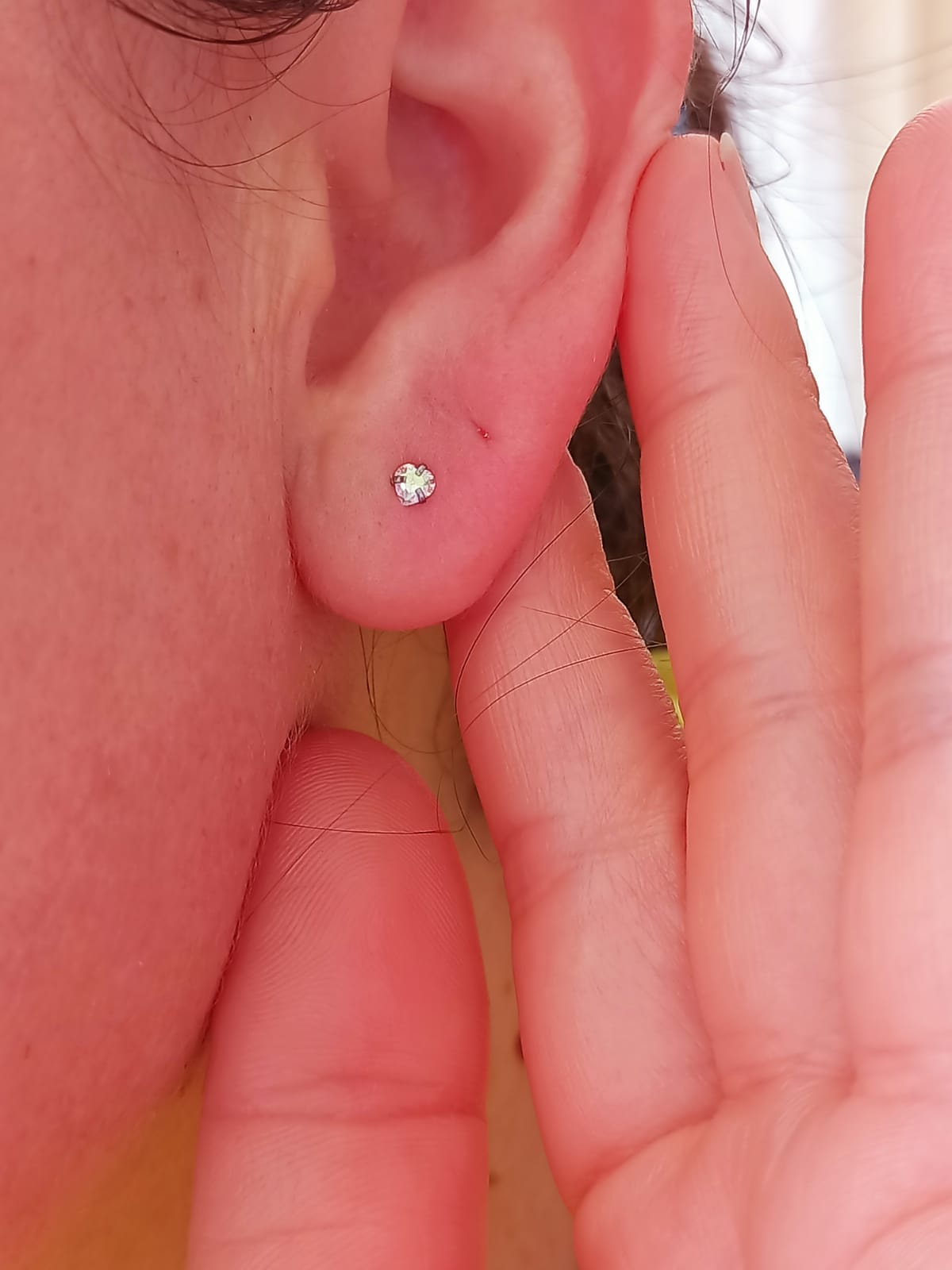 AROS SEGURIDAD PUNTO LUZ ZIRCONIO TORNASOL 3MM FIGURA CORAZON HIPOALERGÉNICOS - 3