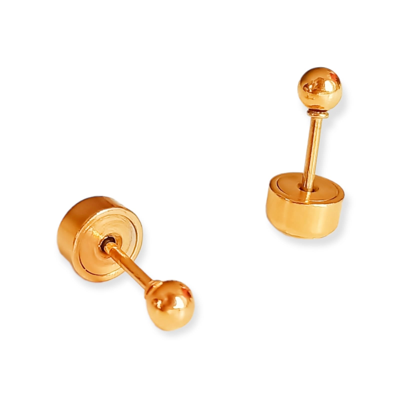 AROS PENDIENTES ABRIDORES 3MM ENCHAPADO EN ORO 18K BEBE - 1