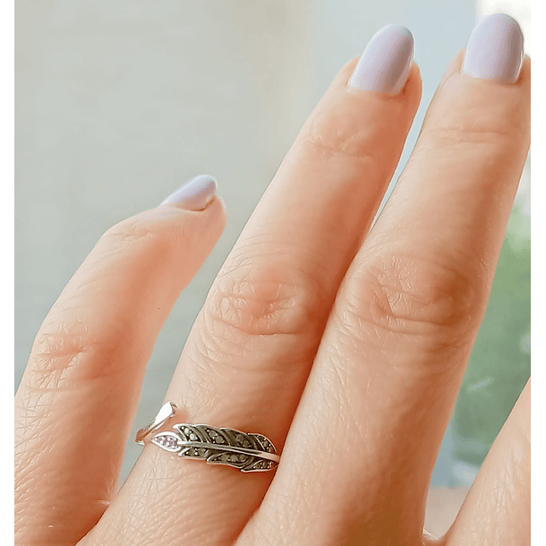 ANILLOS EL BAÚL DE JUMA PLUMAS ALAS ZIRCONIA PLATA 925 AJUSTABLE A TU MEDIDA - 3